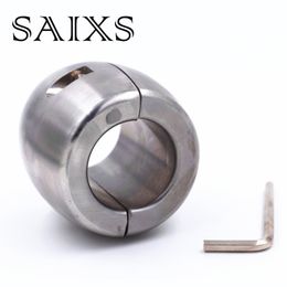 Stainless steel Scrotum Pendant Ball Stretchers Testis Weight penis Restraint cock Lock Ring 3 Size for choice