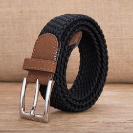Belts 3.5cm Fashion Canvas Men's And Women's Belt Alloy Pin Buckle Casual Jeans Trend Student Youth Sports Woven WaistbandBelts