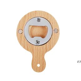 Wood Beer Opener with Magnet Wooden and Bamboo Refrigerator Magnet Magnetic Bottle Openers Kitchen Tools