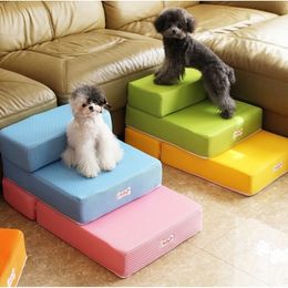 Breathable Mesh Foldable Pet Stairs Detachable Bed Dog Ramp 2 Steps Ladder for Small Dogs Puppy Cat Cushion Mat Y200330