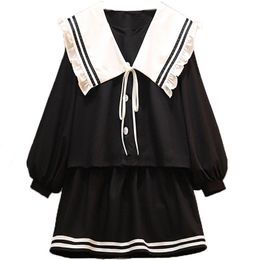 Clothing Sets Spring Fashion Anime School Uniform Cosplay Costume Japanese Korea Schoolgirl Navy Sailor JK Student Tops Skirt 4XLClothing