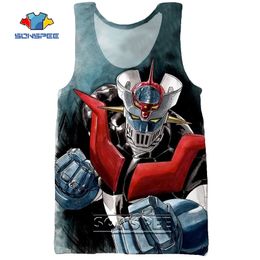 SONSPEE 3D Print Manga Mazinger Z Men's Tank Tops Casual Fitness Bodybuilding Sea Gym Muscle Men Sleeveless Vest Shirt Clothing 220622