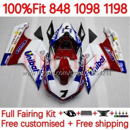 Injection Fairings For DUCATI 848 1098 1198 S R 848R 1198R Bodywork 163No.11 848S 1098S 2007 2008 2009 2010 2011 2012 1098R 1198S 07 08 09 10 11 12 OEM Body blue white