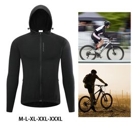 Racing Jackets Men Cycling Jacket Hooded Waterproof Breathable High Visibility Reflective Coat Outdoor Running Road Riding WindbreakerRacing