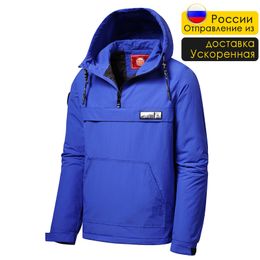 Men Spring Brand Casual Waterproof Hood Jacket Coat Pullover Men s Autumn Outdoor Thick Windproof Warm Pockets 220727