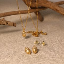 Pendant Necklaces Simple Elegant Cute Pine Nuts Necklace For Women Golden Copper Cones Neck JewelryPendant