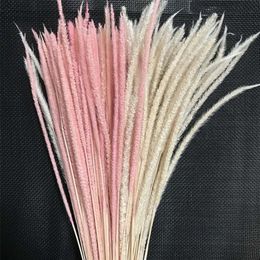 100PCS/35-40CM Dried Natural Flowers Eternelle Hypericum Japonicum Branch,Dry Goldenrod Small Pampas Grass For Home Decor 220406