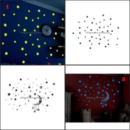 Other Home Garden A Set Of Children Room Decoration Fluorescent Stars Shine On Dark Wall Stickers Happy Gifts High Quality Lkt075 Drop Del