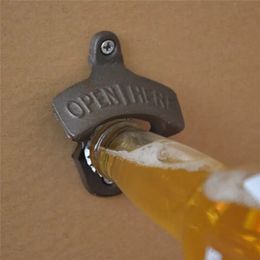 -Vintage antico ferro montato a parete bar birra vetro bottiglia tappo opener cucina utensili da cucina apri delle birre senza sriw