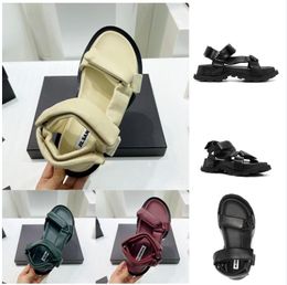 Italy Designer platform sandals touch-strap fastening crossover-strap chunky shoes square-toe sandal Cream flatform chunky leather touch strap Slippers