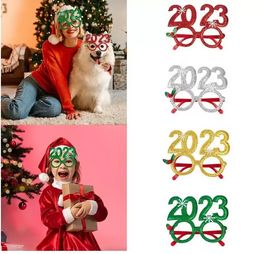 Christmas Decorations 2023 Xmas glasses Frame Adult Kids Gift Santa Snowman Glasses Christmas Xmas Decor 2023 New Year