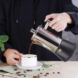 300ML 304 Stainless Steel Geyser Coffee Maker Induction Cooker Espresso pot Moka Pot Italian Machine 220509