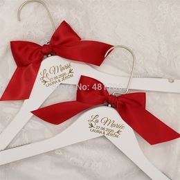 Custom Wedding Hanger - Engraved White Hanger Message 210318