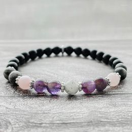 Beaded Strands Boho Jewelry Natural Stone Bracelet Bangles For Women 6 Mm Amethyst Labradorite Pink Black Beads Couple Wholesale Bulk Kent22