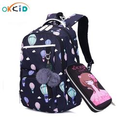 OKKID children school bags for girls russia elementary school backpack cute flower print pink backpack schoolbag girl book bag LJ201225