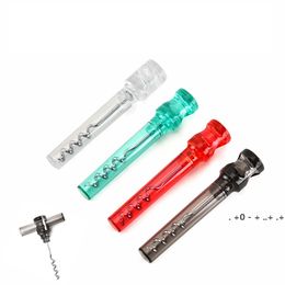 Crystal Red Wine Bottle Opener Plastic Screw Openers Stainless Steel Corkscrew Skid Handle Bar Supplies Kitchen Tool GCE13494