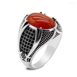 Wedding Rings Brother Opal Inlaid Rhinestone Ring Men's Special Business Punk Style Red Black White Moonstone Size 6-13 Edwi22