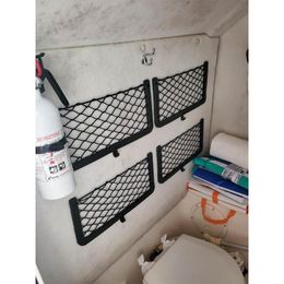 Car Organiser Net Bag With Screws For Secure Fit In Auto RV Home Marine Bus Seat Side Plastic Frame Stretchable Mesh A5KDCar