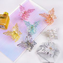 Butterfly Hair Claw for Women Girl Plastic Transparent Large Size Hair Clip Crab Clamps Headwear Hair Accessories Gift