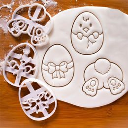 13 Pcs Easter Set Cookie Cutter Embossed Mould Animal Chick Bunny Rabbit Egg Biscuit Mould Cookie Stamp Bakeware Baking Tools 220815