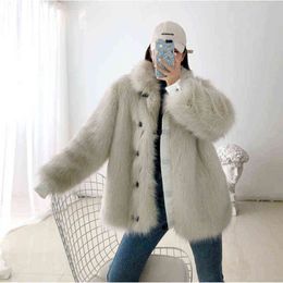 Winter fur coat female short overcaot fashion warm woman parkas Korean Loose winter clothes women T220810