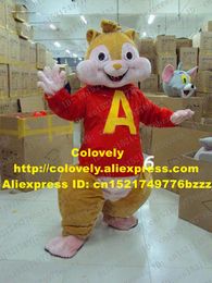 Mascot doll costume Lovely Brown Alvin and the Chipmunks Mice Mouse Rat Chipmuck Mascot Costume Mascotte With Happy Face Adult No.391 Free S