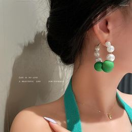 Hoop & Huggie Fashion Korean Vintage Personality Earrings For Women Luxury Pearl Beaded Aesthetic 2022 Designer Jewellery GiftsHoop Kirs22