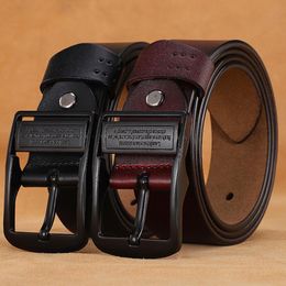 Belts Plus Size 130 140 150 160 170cm Men Genuine Leather Cowboy High Quality Black Buckle Belt For Jeans StrapBeltsBelts