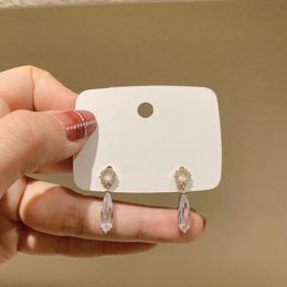 Dangle & Chandelier Delicate Oval Zircon Small Drop Earrings For Women Korean Simple Jewellery 2021 New Chic Earings bijoux