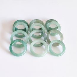 Natural Stone Wide 6mm Aventurine Finger Rings Unisex Circle Reiki women Jewelry Gifts