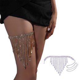 Belts Girl Leg Chain Sexy Boho Style Exaggeration Thigh Chains Shinning Body Festival Rave Supplies For Women Y1UABelts