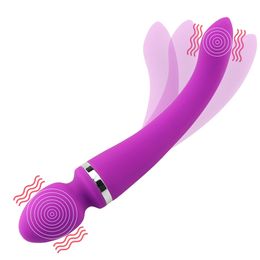 sexy Toys for Adult Dual Vibrator Av Wand Massager Dildo Waterproof G Spot Clitoris Anal Stimulator Woman