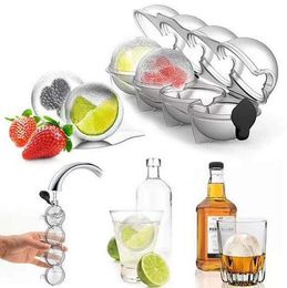 Round 4 Cavity Mould Ball Maker DIY tools Ice Cream Mould Plastic Whiskey Ice Cube Tray Bar Accessories Tool SN4733
