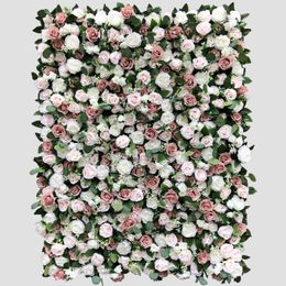 Decorative Flowers & Wreaths Artificial Wedding Wall Panel And Fake Flower Background Decoration With Apple LeavesDecorative