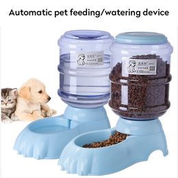3.8L Automatic Pet Feeder Dog Cat Feed Bowl Water Bottle Large Capacity Food Dispenser For Cats Dogs 220323