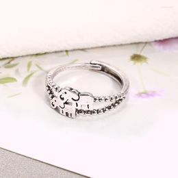 dating rings Canada - Cluster Rings Vintage Cute Little Elephant Opening Ring Women Weekend Couple Dating Accessories Simple Design Animal Finger Gift Edwi22