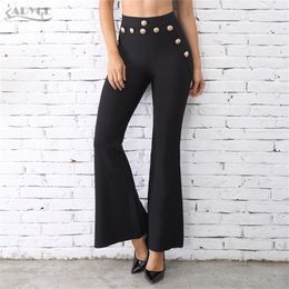 New Summer Women Runway Bandage Pants Fashion White Leg Pants Elegant Celebrity Evening Party Pants Trousers T200223