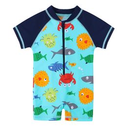 BAOHULU Cute Baby Boys Swimsuit with Cartoon Pattern Toddler Bathing Suit Kids Swimwear Swimming for Children 220426