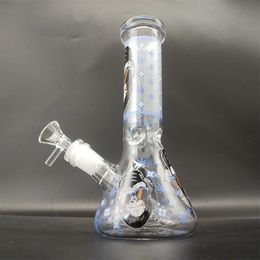 8 Inch Blue Smoking Monkey Gorilla Glass Beaker Bong Hookah Water Pipe Dab Rig Percolator Glass Size 14mm Female Joint