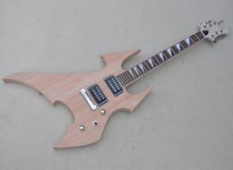6 strings unusual shaped electric guitar with rosewood fretboard can be customized as request