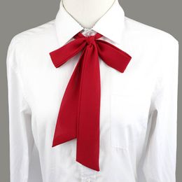 Chic Diy Chiffon Ribbons Bowtie For Ladies Girl School Wedding Solid Colour Dot Lithe Black Red Pink Bowknot Shirt Accessories