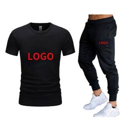 2022 Mens Letter Printed Tracksuits 2pcs Set Summer Casual Sports Outdoor Short Sleeve T-shirt Pants Suits Jogger Clothing