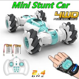 S-012 2.4GHz 4WD Mini RC Stunt Car Remote Control Watch Gesture Sensor Electric Toy RC Drift Car Rotation Gift for Kids Gift 220429