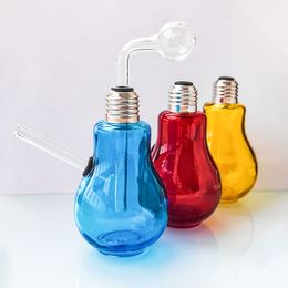 Thick Glass Oil Burner Bubbler Glass Pipes Smoking Water Bong Dab Rig Pipe Big Head Ball Tobacco Bowl Red Blue Green Glassware Cute Hookah Shisha Set Bongs