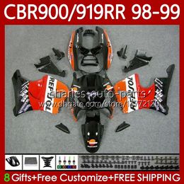 Bodywork For HONDA CBR919 CBR 900 919 RR CC Repsol black 98-99 Years Body 127No.18 CBR 919RR 900RR 919CC CBR900 RR CBR919RR 98 99 900CC CBR900RR 1998 1999 Fairings Kit