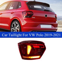 Car LED Tail Light For VW Polo Taillight 2019-2021 Dynamic Turn Signal Taillights Assembly Rear Fog Brake Lamp