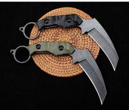 MagBeast Karambit Claw Knife D2 Blade G10 Handle Camping Tactical Pocket Fixed Blade Knife Hunting EDC Survival Tool Knives a4022