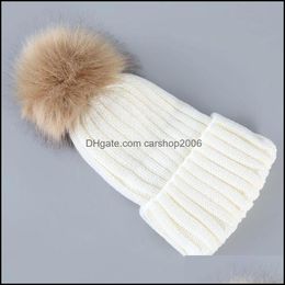 Ball Caps Hats Hats Scarves Gloves Fashion Accessories Autumn Winter Outdoor Warm Knitted Solid Color Beanie Dhkih