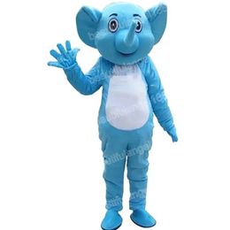 Halloween Blue Elephant Mascot Costumes Cartoon Theme Character Carnival Unisex Adults Outfit Christmas Party Outfit Suit