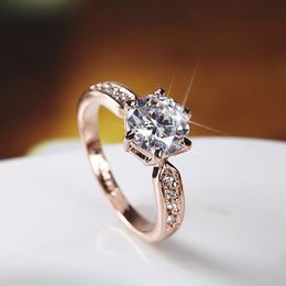 European and American Jewellery S925 silver stones ring six-claw diamond ring couples proposal wedding